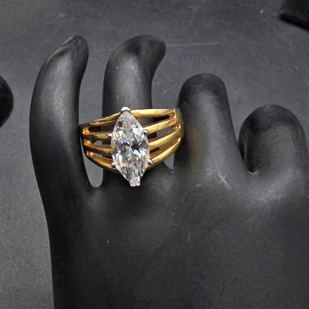 14K Gold Plated Lind CZ Ring Size 11.5 HGE LIND CZ